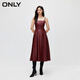 ONLY秋冬时尚休闲百搭纯色吊带百褶连衣裙女|12347Y001 HAZ檀木红ROSEWOOD_LEATHER23 S 160/80A