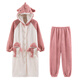 Langsha couple pyjamas automne et hiver corail velours et velours épaissis hommes et femmes mignonnes caricatures longues de nuit