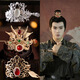 Rongxia ancient style hair accessories kc gold and silver ball head fairy hair crown top crown Song and Ming Dynasty style hairpin men and women martial arts hair accessories Jinnian hair crown set (gold)