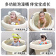 Nocolliny Kinderbadewanne verdickte Babybadewanne Baby Badewanne Schwimmschale Haushaltsbadewanne Badewanne Badewerkzeug [0-10 Jahre alt] Verdickte Badewanne + Badhocker | Weißes Material: Nahrungsmittel -PP -Rohstoff, kein zusätzliches Material
