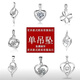 Fat Donglai same style pt950 platinum pendant women's necklace single pendant without chain 18k white l gold clavicle chain four-leaf clover black chalcedony