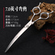 Xuanniao Professional Pet Scissors Set Straight Cut Curved Scissors Teeth Scissors Fish Bone Scissors Large Cut Dog Scissors Trimming Beauty Tools 7-inch Fish Bone (85% of the hair volume) can be opened neatly