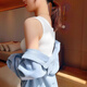 Langsha camisole women's camisole with breast pads, no need to wear bra, slim fit, can be worn outside, sports high-elastic threaded bottoming shirt