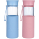 Copa de vidrio de vidrio de bloqueo de bloqueo portátil coreano coreano fácil 500 ml de gran capacidad Copa de agua simple taza fresca taza de té letra 500ml-673mp
