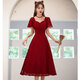 Lankaroni Lankaroni toast suit bride can wear wedding engagement dress return small evening dress lace burgundy medium length M