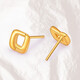 Laomiao Gold Earrings Dolphin Gold 5D Square Small Sugar Cube Earrings for Wife’s Birthday Gift for Girlfriend