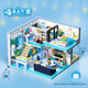 
Zhegao Family Qifu Building Blocks Duplex Villa Building Blocks Assembled Compatible with Lego House Girls Toys Girls Cabin Playing House Street View Puzzle Wangwang Apartment Villa + Lighting [1048 Grains]