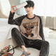 
Men's pajamas for men in autumn and winter flannel thick warm middle-aged and young students cartoon round neck winter home clothes WYEX3888 men's L size (recommended 90-115 Jin [Jin equals 0.5 kg]) All size