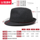 Hengyuanxiang plus size hat autumn and winter British style plus velvet warm woolen jazz hat retro middle-aged and elderly men's hat gray (wool plus velvet) 60 yards (59-60cm)