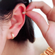 Mu Qin Zhuoyang (ZY) 10k gold earrings ear bone ring ear buckle ear ring women's fashionable simple style K01A small inner diameter 0.5cm single