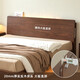 Original original solid wood bed modern simple small apartment night light oak large bed bedroom double bed log style L701D [high body - black walnut color] 1.2*2.0m single bed large bed