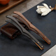 Lulai Juhao walnut tea clip household retro tea cup clip Kung Fu solid wood Zen anti-slip clip tea tweezers high-end tea accessories Kung Fu solid wood tea clip - walnut