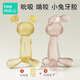 Mabeile beedoll baby teether rake ear rabbit teether bunny bite baby silicone toy anti-eating anti-bacterial dust-proof strawberry powder