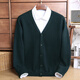 ROMON sweater for men with wool V-neck button knitted cardigan for men in spring and autumn trendy Korean solid color casual jacket for men gray 175/L