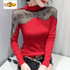 GTYUWVG Half-High Neck Base Shirt for Women Spring and Automne 2025 New European Station Industry Industry Diamond Incrup Shirt Long Manche à manches longues et sexy Black 3899 # Plus Velvet Plus Velvet Mesh Fabric S Recommandé 75-90jin [Jin est égal à 0,5 kg]