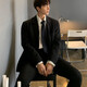 Xinghelai casual suit men's suit handsome college student small suit men and women versatile class uniform jacket DK college style class uniform suit + white long shirt + long trousers + tie 3XL 153-172Jin Jin equals 0.5 kg