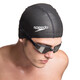 Speedo adult swimming cap made of PU material, soft, comfortable and fashionable for long hair, black