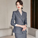 Sugargirl gray high-end professional small suit suit female new work clothes teacher interview suit jacket workwear spring and autumn gray striped long-sleeved suit + pants XL