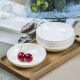 SkyTop condiment dish, ceramic plate, bone china eating plate, small pure white tableware, soy sauce and vinegar dish, 4-inch 6-piece set