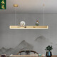 Heliang All Cobre NUEVO Lámpara de candelabros chinos Lámpara Long Long China Estudio Moderno Moderno Bar Lámpara de té Room 9921 9922 Dinción de cobre completa Hanger-1.2 metros-60 W Copre Color