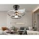 Zimmerlüfterlichter Schlafzimmer Wohnzimmer Esszimmer Guangdong Zhongshan Ancient Town Lampe nordisch kreatives stiller Lüfter Licht minimalistisch 9195 Schwarz absorbierende Drei-Farben-Licht-Veränderung Fernbedienung