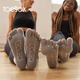 Toesox yoga socks toe socks breathable Pilates dance non-slip particle sports socks Ankle light gray S (size 34~38)