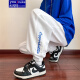 
You Ruike Fat Brother 5XL Fat Boy 230Jin [Jin equals 0.5 kg] Letter embroidered waffle pants for men's summer thin American large-size trendy brand loose straight wide-leg casual trousers trendy fat man K1049 black 4XL 190Jin [Jin equals 0.5 kg] to 210Jin [Jin equals 0.5 kg] can be worn