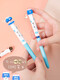 Steinspotted Cartoon niedlich süßer hungriger Miau Dünner Stift Tipp ohne Spritztintenstift DS757 Grundschule Schüler Ink Bag Stift 4 Tinte Blauer Stift (+4 Tintenbeutel) Hungriger Miau 0,5 mm offizieller Standard Dark Tipp