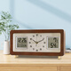 Combas solid wood desktop clock living room temperature and humidity perpetual calendar table clock brass leg clock 280 (32.5*17cm)