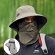Weihe Fishing Hat Men's Sun Protection Fisherman Hat Men's Summer Sun Hat Outdoor Covering Face and Neck Khaki (Type A Fisherman Hat)