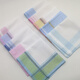 Duoyin men's cotton handkerchief old-fashioned cotton soft sweat-absorbent towel thin handkerchief plaid old man random color (3 pieces) [30*30 size]