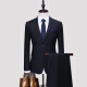 ROMON suit men's formal wear business casual men's suit dress groomsmen suit 8878 black (two pieces) XL
