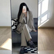 GARNUO gray small suit jacket women's two-piece suit 2025 spring and autumn new style small high-end loose casual suit black suit suit + pants XL 131-150Jin Jin equals 0.5 kg