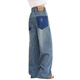 Pitt Pitt Girls Jeans Spring y Autumn 2025 Nuevos pantalones para niños Suit Autumn Suit Big Children's Girls Autumn Legal de pierna ancha Straight 13042 Azul + 13068 Azul 170 cm