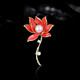 QUAMER gold store model blue lotus retro brooch, high-end women's new year, exquisite design, niche corsage, love red lotus