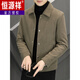 Hengyuanxiang Corduroy Jacket Men's 2025 New Autumn and Winter Korean Style Trendy Slim Casual Premium Lapel Men's Jacket Khaki + Thick Plus Velvet M