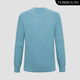 Dongbolini Autumn and Winter New Men's Round Neck Wool Sweater Solid Color Basic Warm Sweater Trendy Creek Blue One Size 46