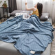 Nanjiren cotton towel quilt pure cotton summer cool quilt summer office single thin air conditioning quilt children baby nap blanket blue plain towel quilt 200X230cm
