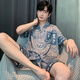 浪莎2025新款男士睡衣短袖短裤薄款冰丝夏季式夏天男生家居服套装 (BBA)冰丝G829 L码 (建议身高170左右，体重100-