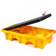 Xingyun Plastic hazardous waste anti-leakage pallet hazardous chemical leakage secondary container leakage waste liquid oil barrel oil connection tray B2 two barrel pallet model 1300*690*150mm