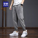 
Lomon jeans men's Tensil Harun summer thin loose tying feet 2025 trendy brand ice silk men's casual nine-point pants gray M (90-105Jin[Jin equals 0.5 kg])