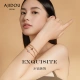 AJIDOU Ajidou Brilliant Stars and Moon Series Combination Stacked Open Bracelets Niche Design Rhinestone Simple Bracelets for Girlfriends and Couples Jewelry Gold, Black and Silver