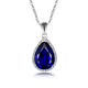 DRJEFUN sapphire pendant 925 silver plated 18K gold tanzanite color gemstone drop-shaped color gemstone necklace pendant for women without chain