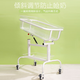 BROTISH Confinement Center Club Crib Hospital Newborn Multifunctional Stainless Steel Removable Anti-Spill Milk Baby Stroller Luxurious White + Mattress + Mosquito Net + Fully Transparent Basin