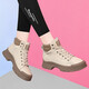 Cupald Cowide Martin Boots Frauen 2025 Frühling Neue Frauenschuhe Frauenstiefel Dicke Absatz Kurzstiefel Lederschuhe Lederstiefel Martin Schuhe Frauen Milch Tee/No Fleece (Standardgröße) 37