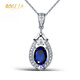 BOGLIA tanzanite blue gemstone pendant necklace for women 2 carat diamond 18 gold K Valentine's Day birthday gift for wife 2 carat tanzanite necklace