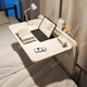 Yulexin Solid Wood Bed Desk Computer Desk Foldable Desk Simple Dormitory Artifact Lazy Learning Writing Small Table Folding Model Warm White 60*30cm