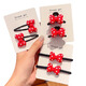 BARY REEF children's grabber cute girl red polka dot bow hairpin small broken hair bangs clip Korean girl hair accessories princess polka dot bow small grabber pair