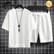 Classic Car (Laoyeche) 2025 High-End-Casual Sports-Set Herren-Sommer-Eis-Sensing Trendy Loose Short Sleeve Shorts Set 3880 Aprikosenfarbe 4xl
