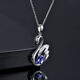 Millais Jewelry 0.72 carat tanzanite pendant 18K gold diamond necklace colored gemstone swan style birthday gift without chain chain can be customized additionally